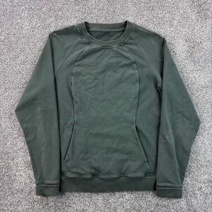 Lululemon‎ Scuba Crewneck Women's 10 Olive Green Sweatshirt Pullover LW3DNSS